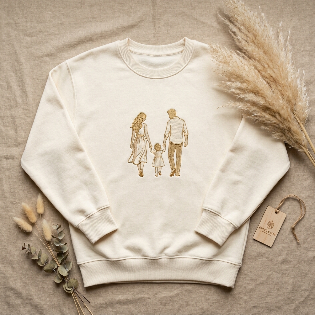 Nakış Atölye Ürün - Aile Nakışlı Sweatshirt